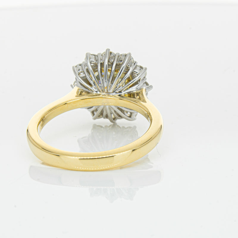 18ct Yellow Gold 3.01ct Yellow Cushion Cut Diamond Belle Ring-Ring-Walker & Hall