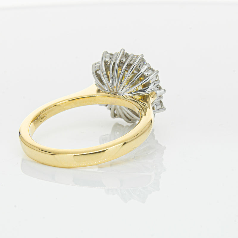 18ct Yellow Gold 3.01ct Yellow Cushion Cut Diamond Belle Ring-Ring-Walker & Hall