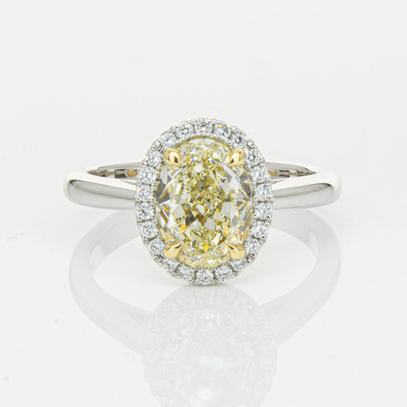 18ct White Gold Yellow Oval Cut 2.01ct Diamond Nina Ring-Ring-Walker & Hall
