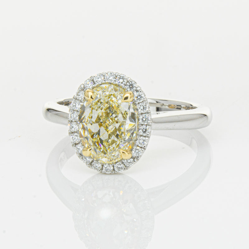 18ct White Gold Yellow Oval Cut 2.01ct Diamond Nina Ring-Ring-Walker & Hall