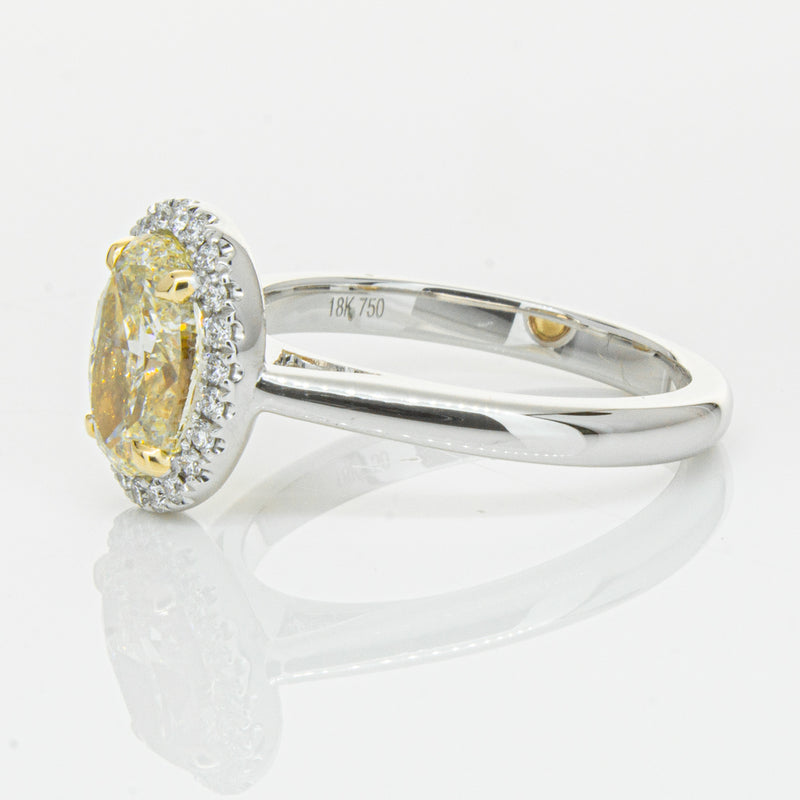 18ct White Gold Yellow Oval Cut 2.01ct Diamond Nina Ring-Ring-Walker & Hall