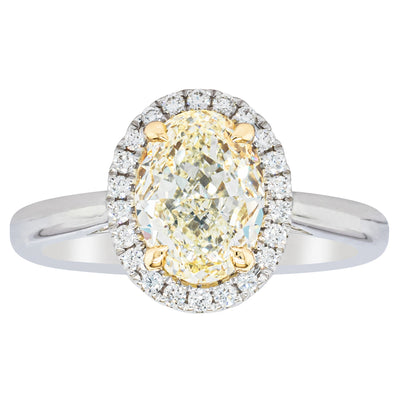 18ct White Gold Yellow Oval Cut 2.01ct Diamond Nina Ring-Ring-Walker & Hall