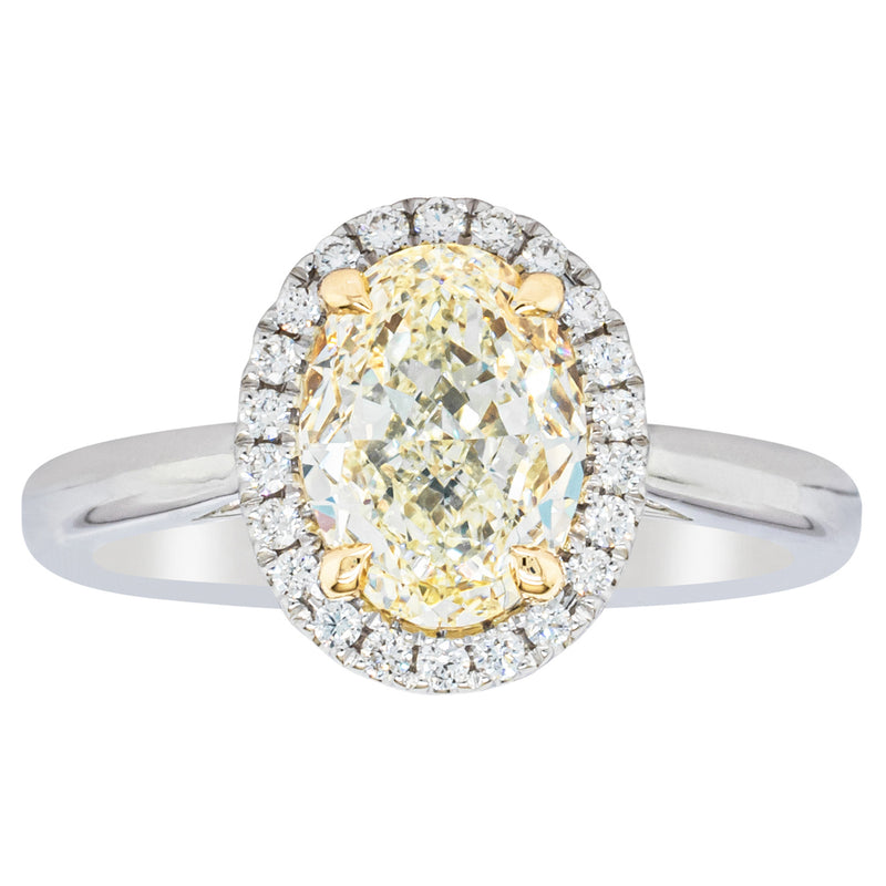 18ct White Gold Yellow Oval Cut 2.01ct Diamond Nina Ring-Ring-Walker & Hall