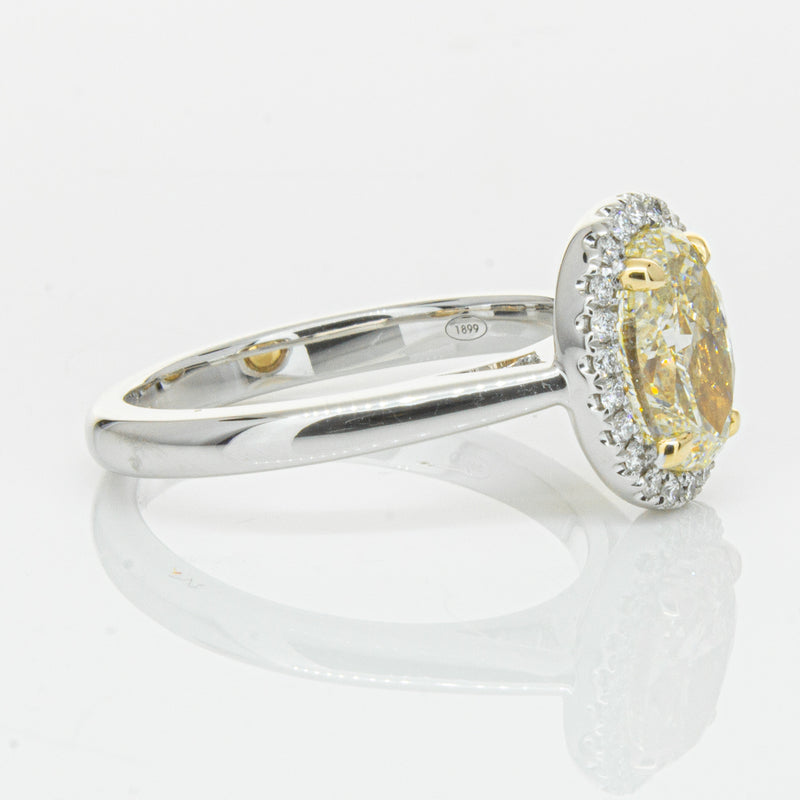 18ct White Gold Yellow Oval Cut 2.01ct Diamond Nina Ring-Ring-Walker & Hall