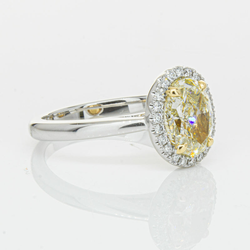 18ct White Gold Yellow Oval Cut 2.01ct Diamond Nina Ring-Ring-Walker & Hall