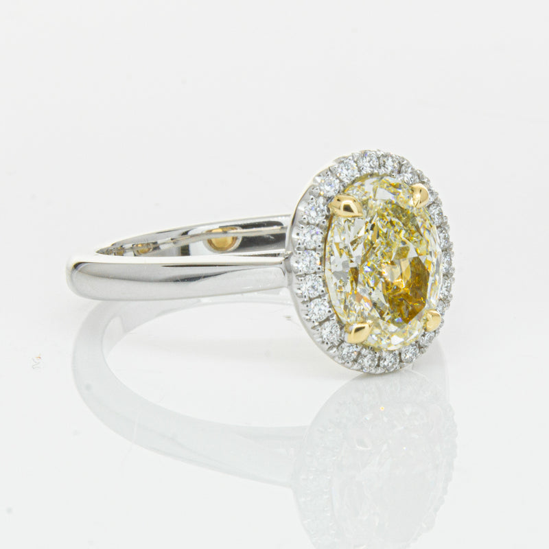 18ct White Gold Yellow Oval Cut 2.01ct Diamond Nina Ring-Ring-Walker & Hall