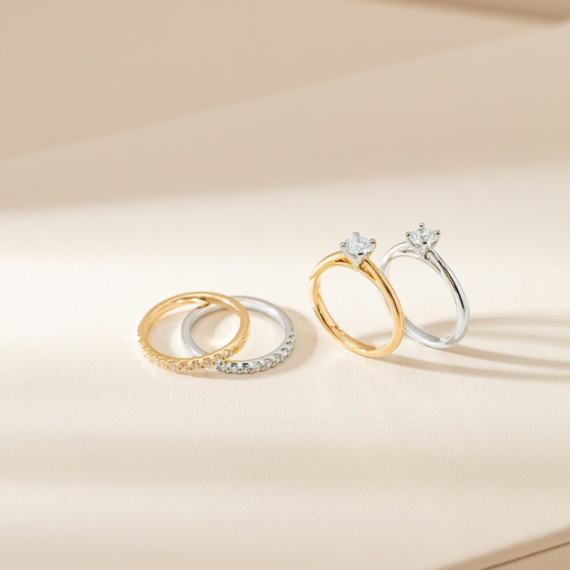 14ct Yellow Gold Diamond Luna Band-Ring-Walker & Hall