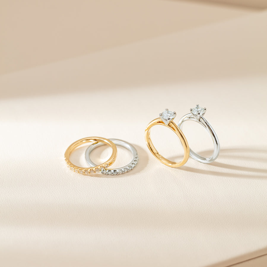 14ct Yellow Gold Diamond Luna Band-Ring-Walker & Hall