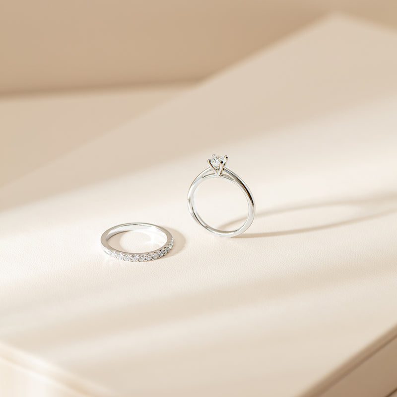 14ct White Gold .50ct Diamond Luna Ring-Ring-Walker & Hall