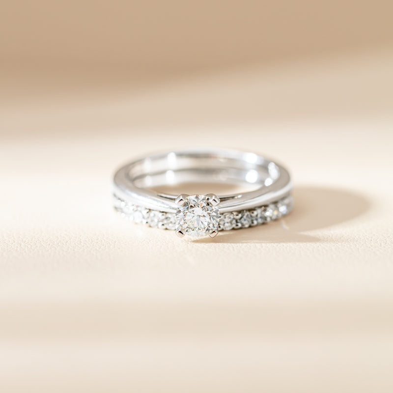 14ct White Gold Diamond Luna Band-Ring-Walker & Hall