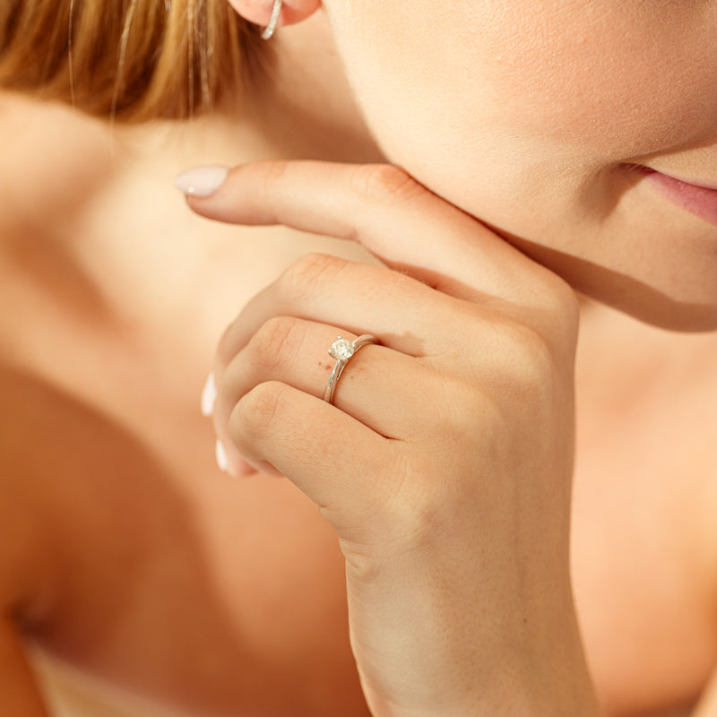 14ct White Gold .50ct Diamond Luna Ring-Ring-Walker & Hall