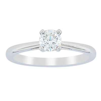 14ct White Gold .50ct Diamond Luna Ring-Ring-Walker & Hall