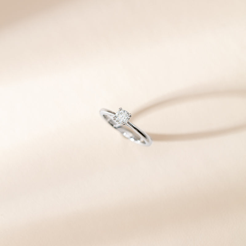 14ct White Gold .50ct Diamond Luna Ring-Ring-Walker & Hall