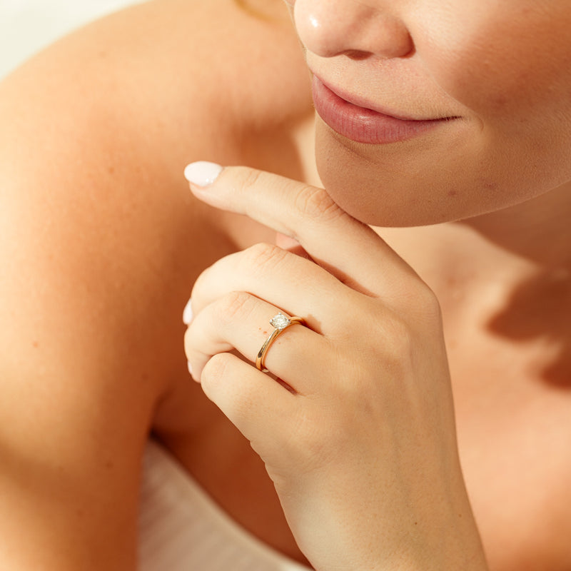 14ct Yellow Gold .50ct Diamond Luna Ring-Ring-Walker & Hall