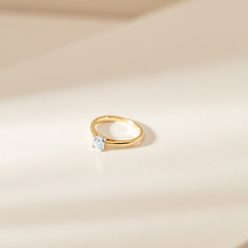 14ct Yellow Gold .50ct Diamond Luna Ring-Ring-Walker & Hall