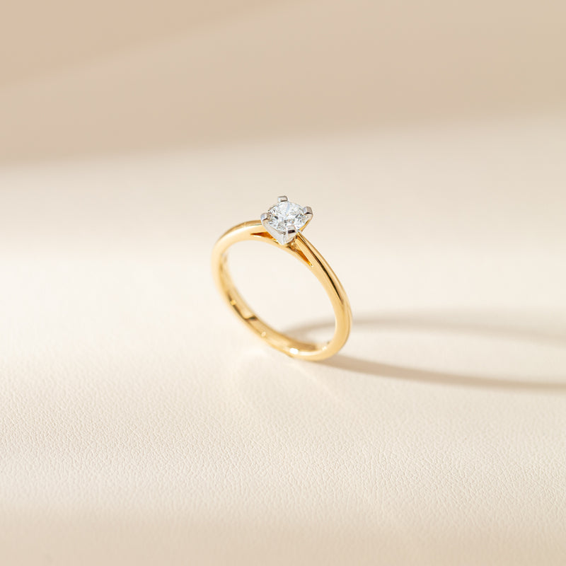 14ct Yellow Gold .50ct Diamond Luna Ring-Ring-Walker & Hall