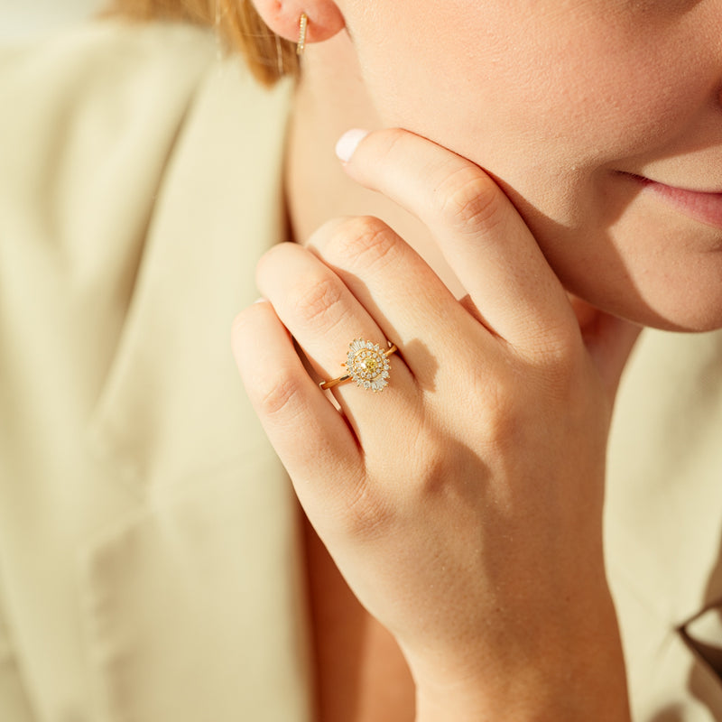 18ct Yellow Gold .16ct Yellow Diamond Kira Ring-Ring-Walker & Hall