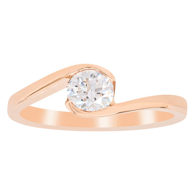18ct Rose Gold .50ct Diamond Embrace Ring-Ring-Walker & Hall