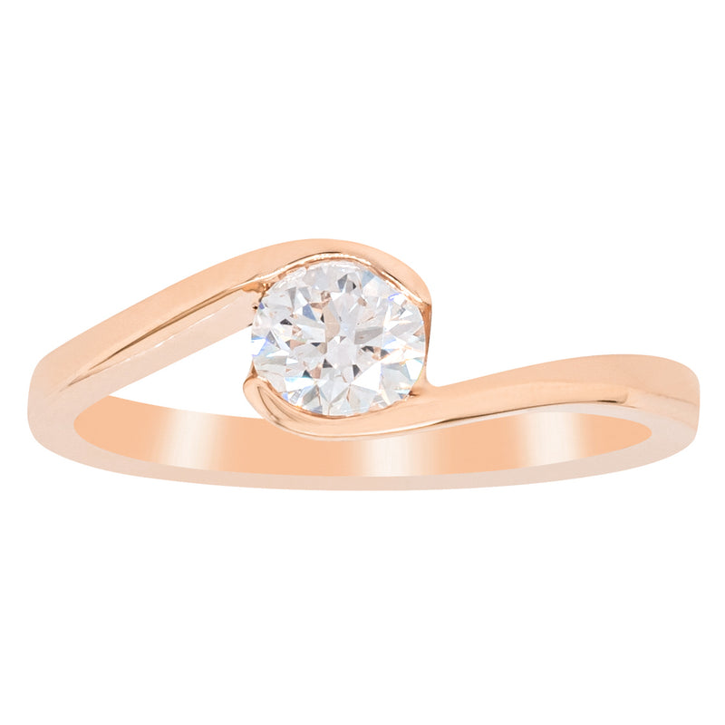18ct Rose Gold .50ct Diamond Embrace Ring-Ring-Walker & Hall