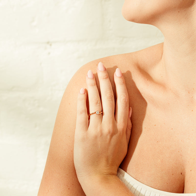 18ct Rose Gold .50ct Diamond Embrace Ring-Ring-Walker & Hall