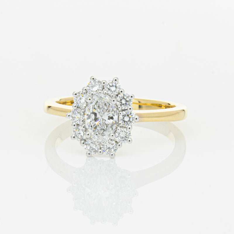 18ct Yellow Gold .50ct Oval Diamond Belle Ring-Ring-Walker & Hall