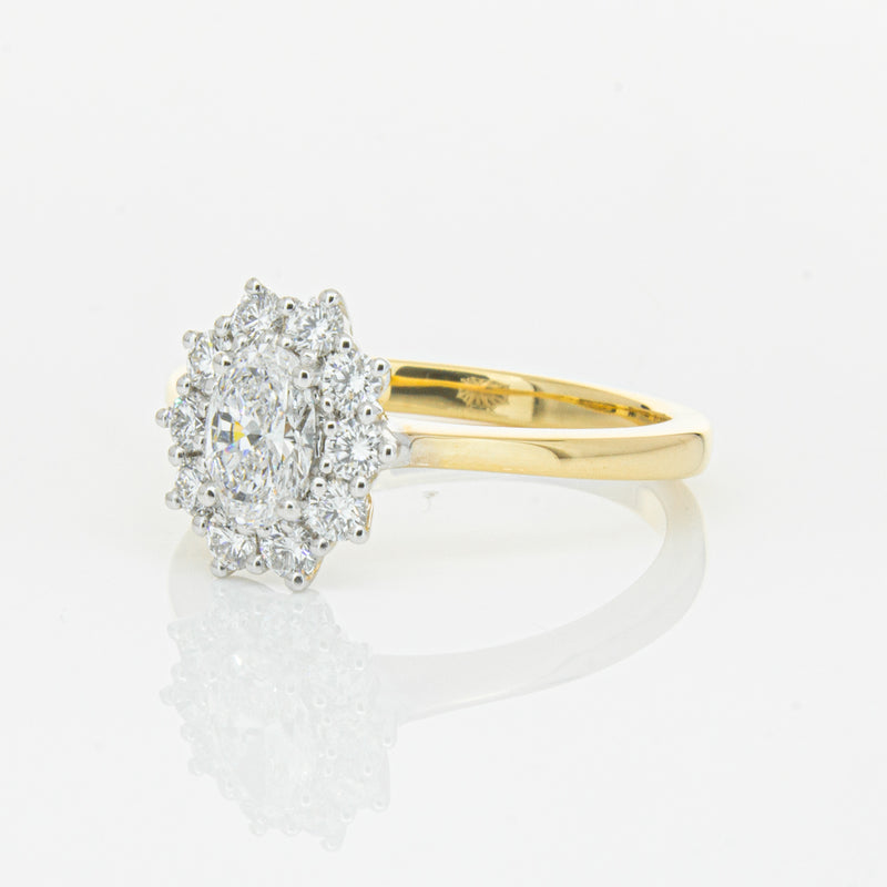 18ct Yellow Gold .50ct Oval Diamond Belle Ring-Ring-Walker & Hall