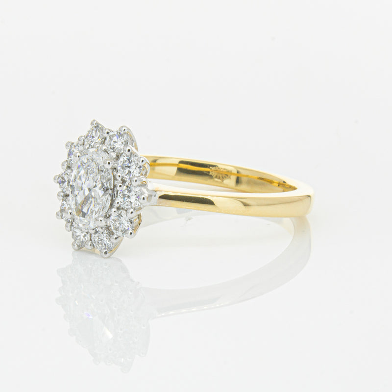 18ct Yellow Gold .50ct Oval Diamond Belle Ring-Ring-Walker & Hall