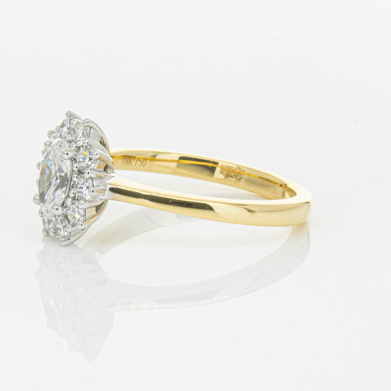 18ct Yellow Gold .50ct Oval Diamond Belle Ring-Ring-Walker & Hall