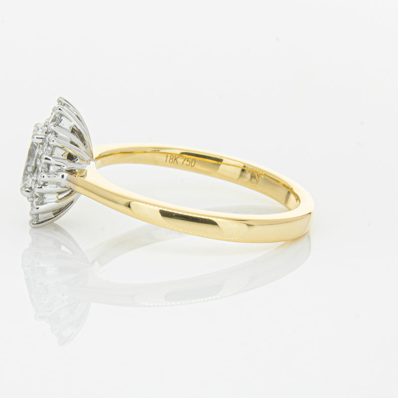 18ct Yellow Gold .50ct Oval Diamond Belle Ring-Ring-Walker & Hall