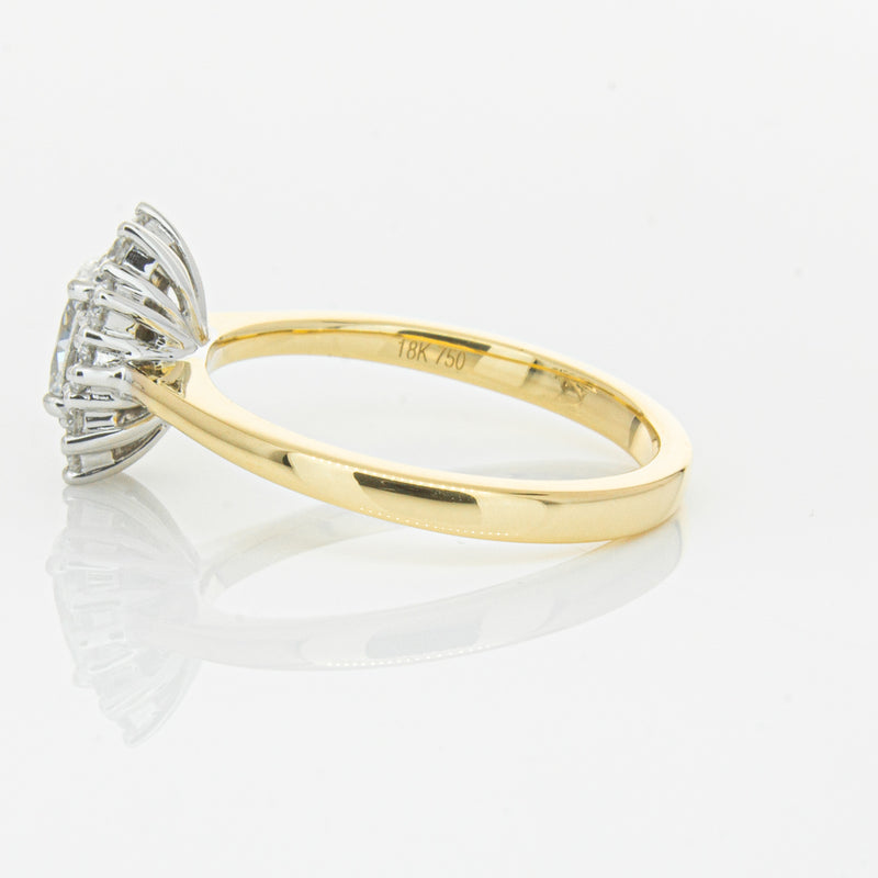 18ct Yellow Gold .50ct Oval Diamond Belle Ring-Ring-Walker & Hall