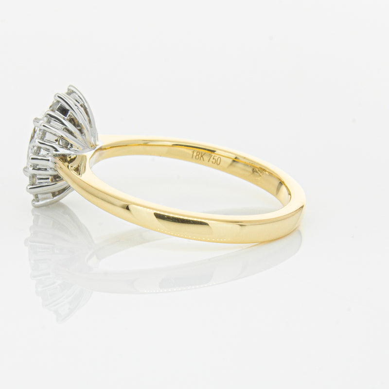 18ct Yellow Gold .50ct Oval Diamond Belle Ring-Ring-Walker & Hall