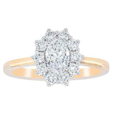 18ct Yellow Gold .50ct Oval Diamond Belle Ring-Ring-Walker & Hall