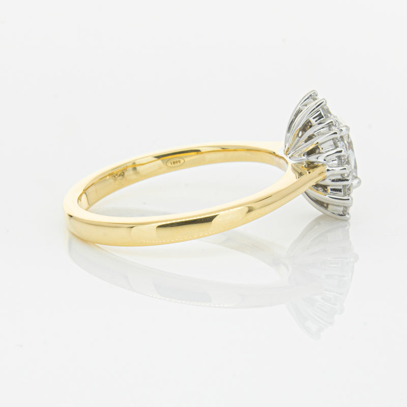 18ct Yellow Gold .50ct Oval Diamond Belle Ring-Ring-Walker & Hall