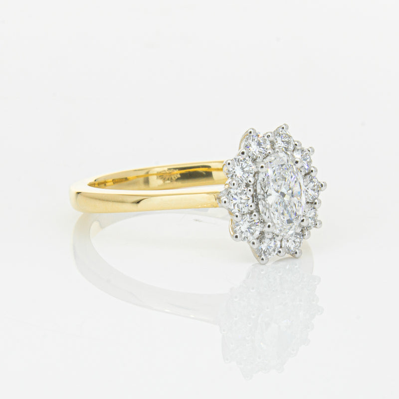 18ct Yellow Gold .50ct Oval Diamond Belle Ring-Ring-Walker & Hall