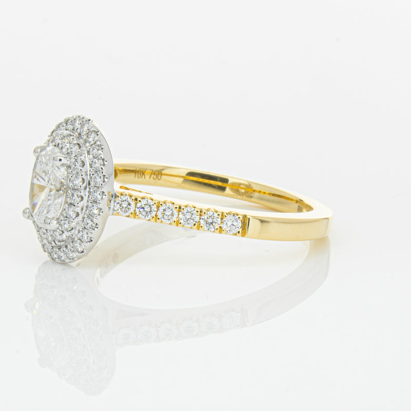 18ct Yellow Gold .50ct Oval Cut Diamond Rosa Ring-Ring-Walker & Hall