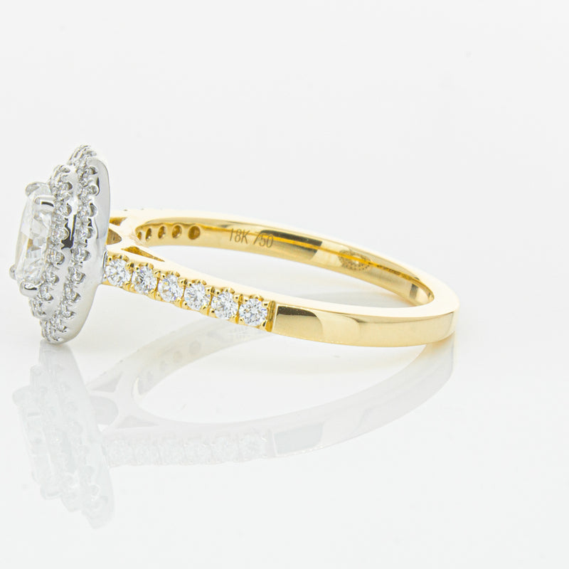 18ct Yellow Gold .50ct Oval Cut Diamond Rosa Ring-Ring-Walker & Hall