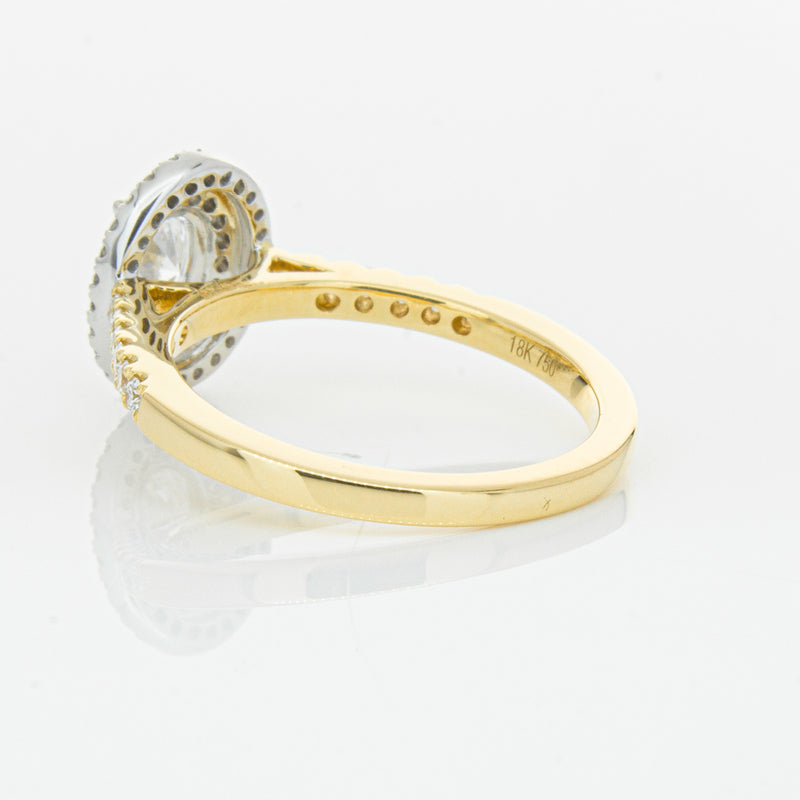 18ct Yellow Gold .50ct Oval Cut Diamond Rosa Ring-Ring-Walker & Hall