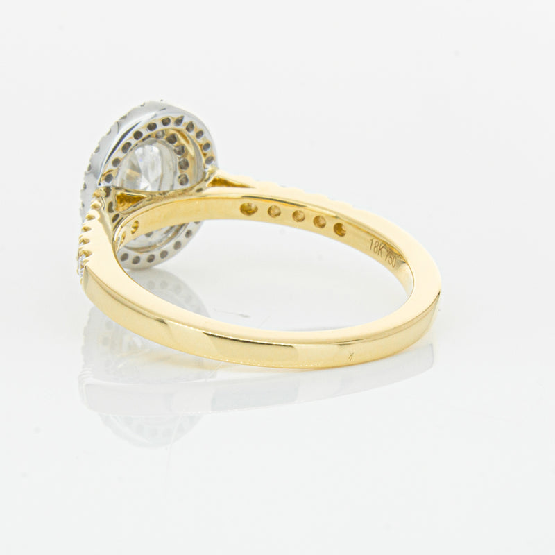 18ct Yellow Gold .50ct Oval Cut Diamond Rosa Ring-Ring-Walker & Hall