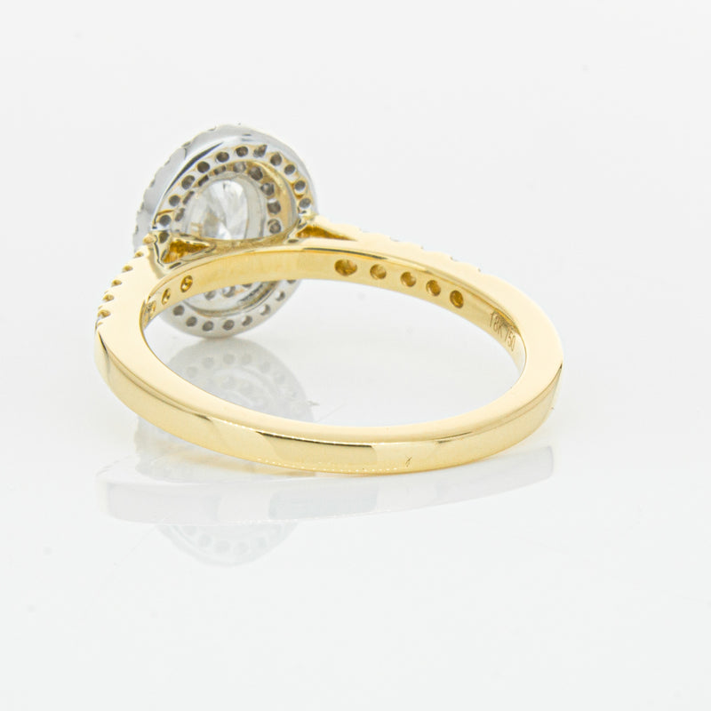 18ct Yellow Gold .50ct Oval Cut Diamond Rosa Ring-Ring-Walker & Hall