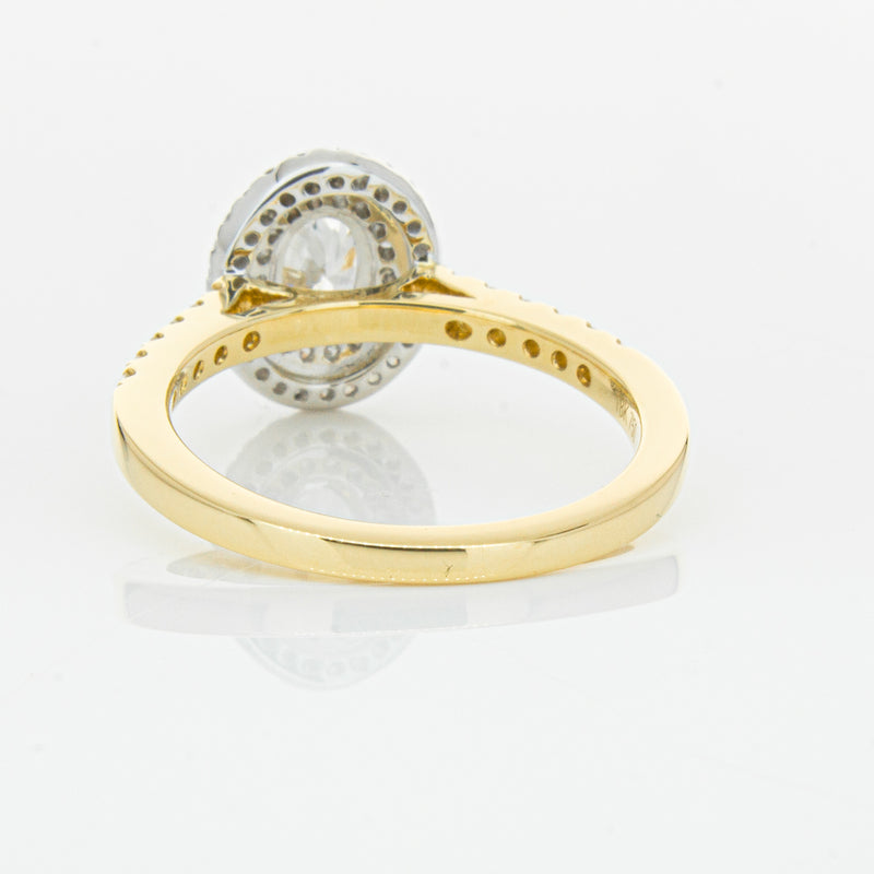 18ct Yellow Gold .50ct Oval Cut Diamond Rosa Ring-Ring-Walker & Hall