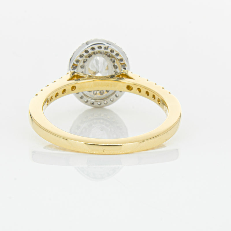 18ct Yellow Gold .50ct Oval Cut Diamond Rosa Ring-Ring-Walker & Hall