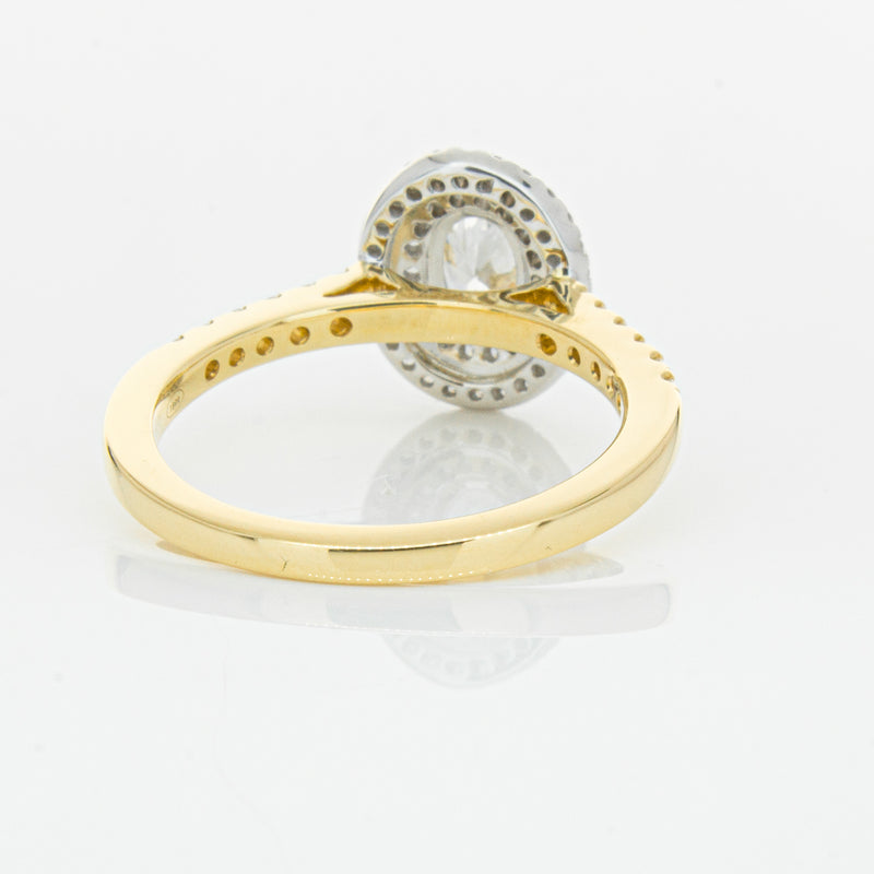 18ct Yellow Gold .50ct Oval Cut Diamond Rosa Ring-Ring-Walker & Hall