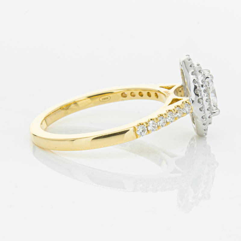 18ct Yellow Gold .50ct Oval Cut Diamond Rosa Ring-Ring-Walker & Hall