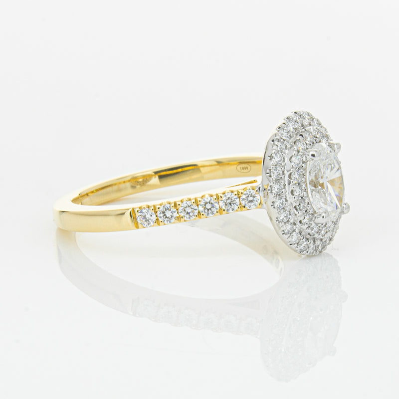 18ct Yellow Gold .50ct Oval Cut Diamond Rosa Ring-Ring-Walker & Hall