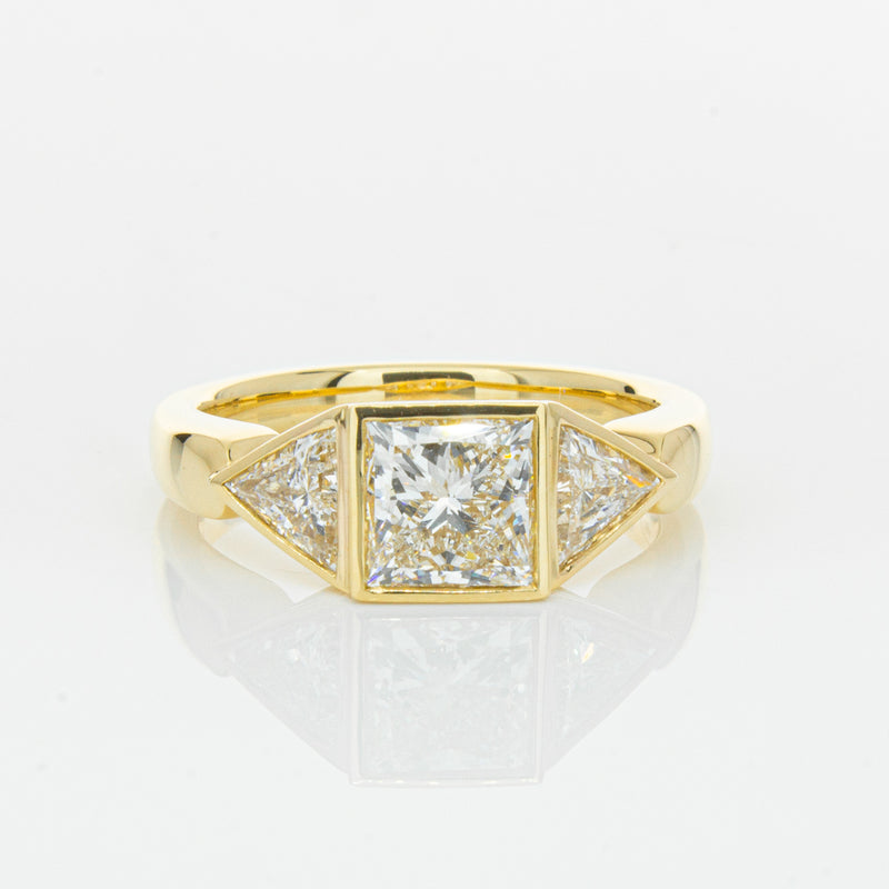 18ct Yellow Gold 1.52ct Princess Cut Diamond Ring-Ring-Walker & Hall