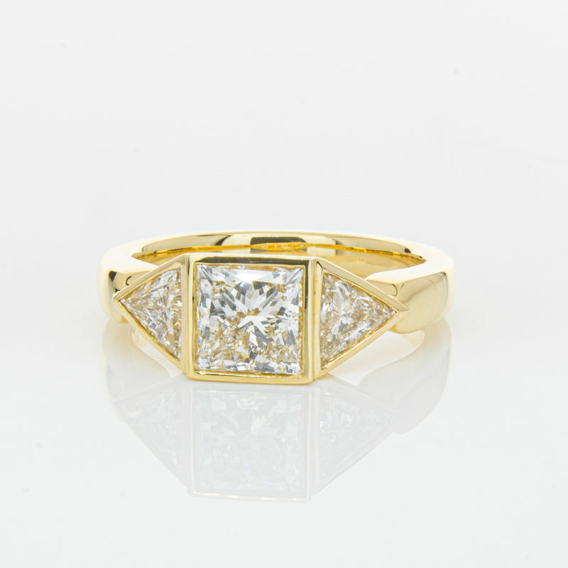 18ct Yellow Gold 1.52ct Princess Cut Diamond Ring-Ring-Walker & Hall