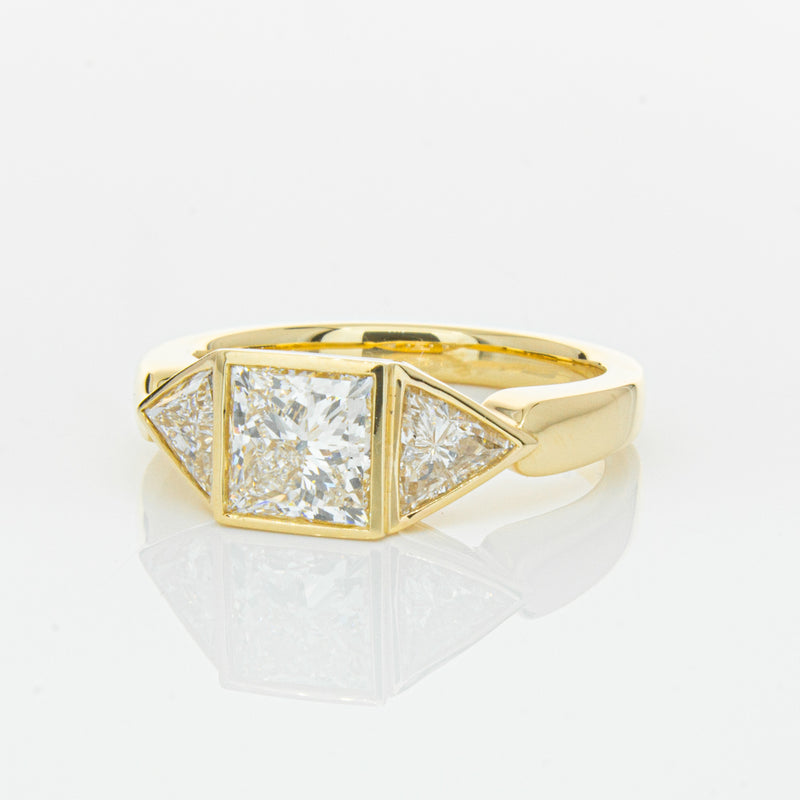 18ct Yellow Gold 1.52ct Princess Cut Diamond Ring-Ring-Walker & Hall