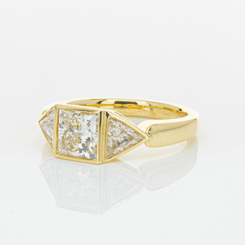 18ct Yellow Gold 1.52ct Princess Cut Diamond Ring-Ring-Walker & Hall