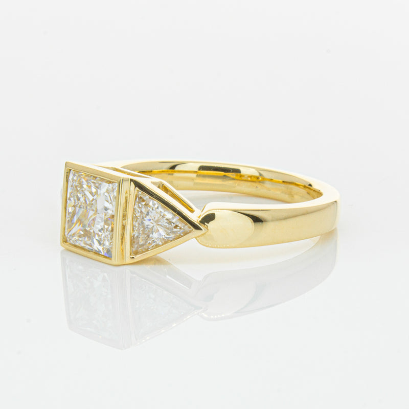 18ct Yellow Gold 1.52ct Princess Cut Diamond Ring-Ring-Walker & Hall