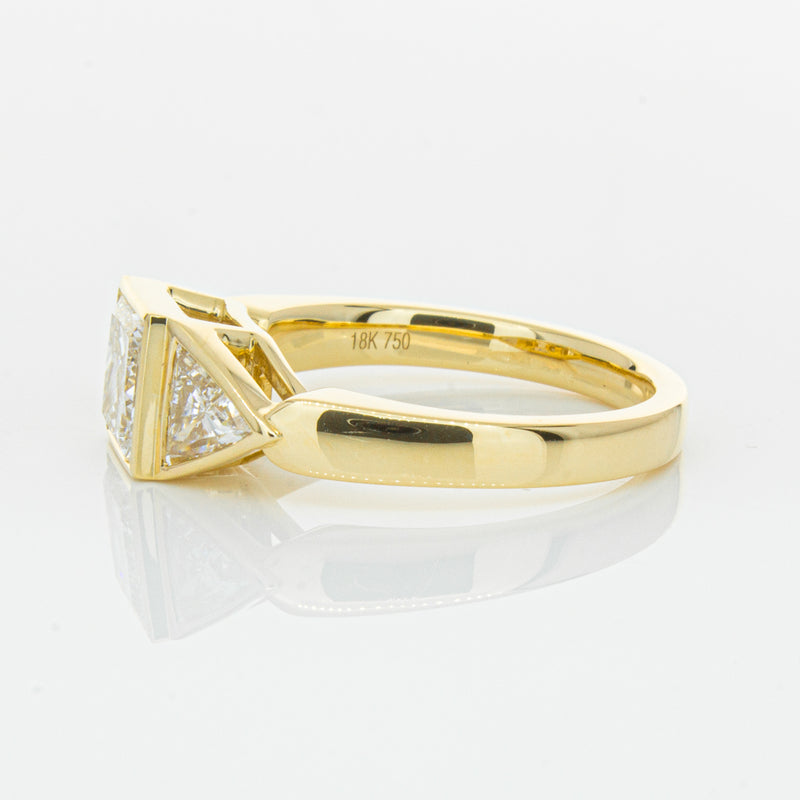 18ct Yellow Gold 1.52ct Princess Cut Diamond Ring-Ring-Walker & Hall